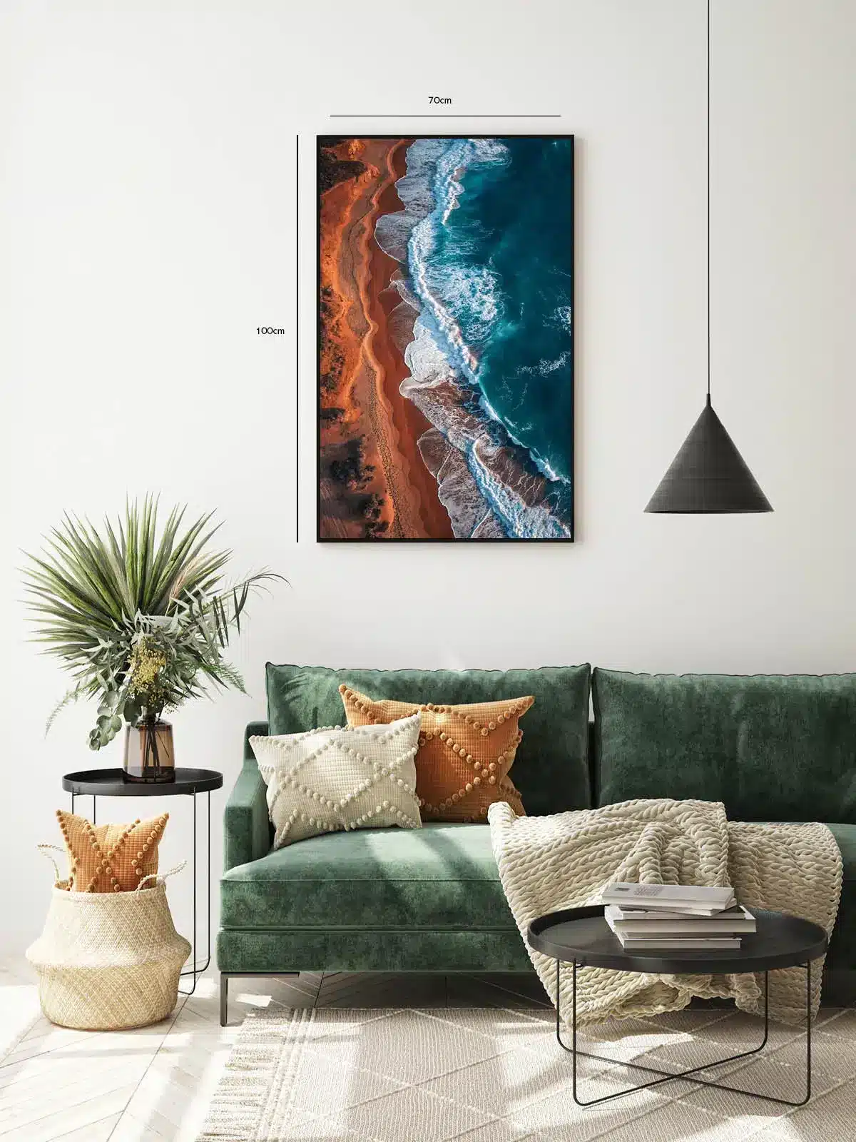 Turkise Bølger Ved Kysten Plakat