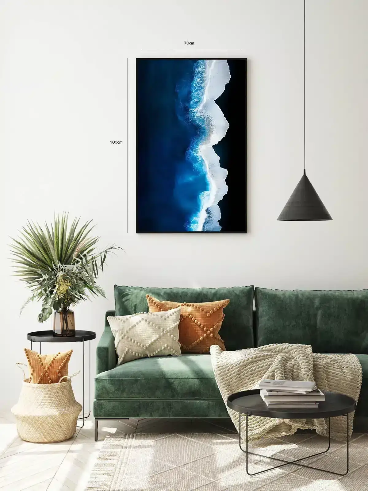 Havets Blå Bølgekant Plakat