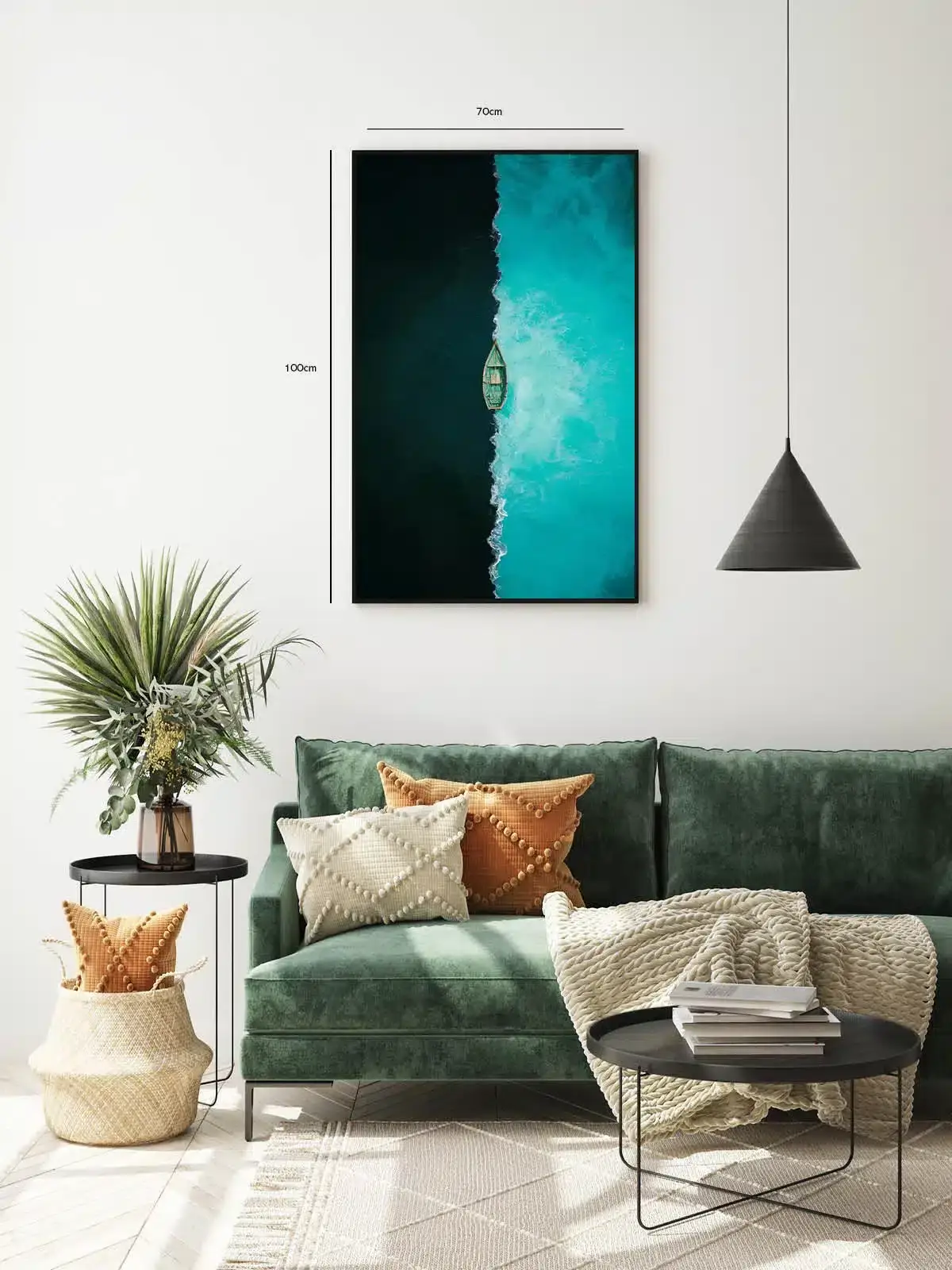 Båd Mellem Mørkt og Lys Plakat
