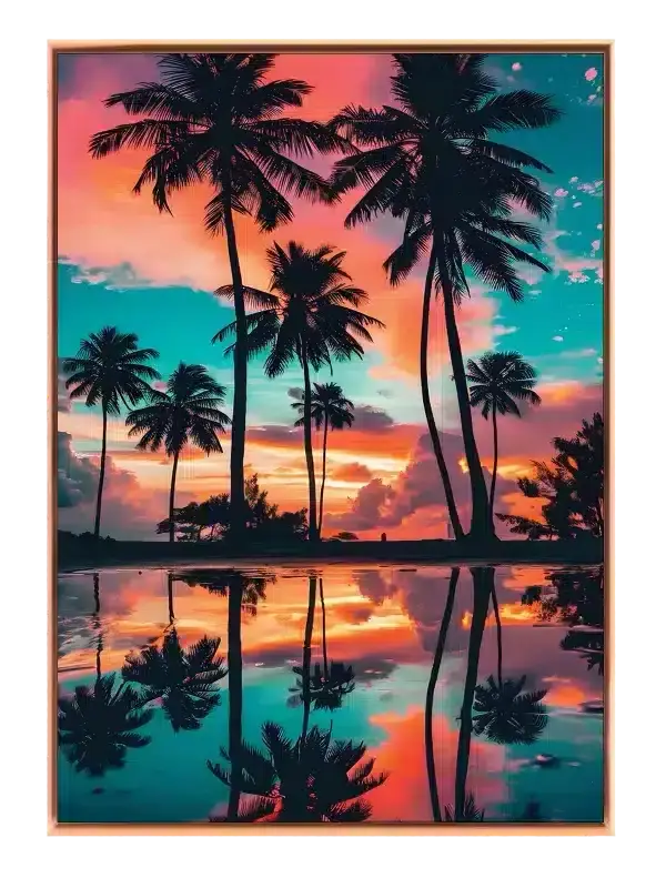 Palmer i Solnedgang Plakat