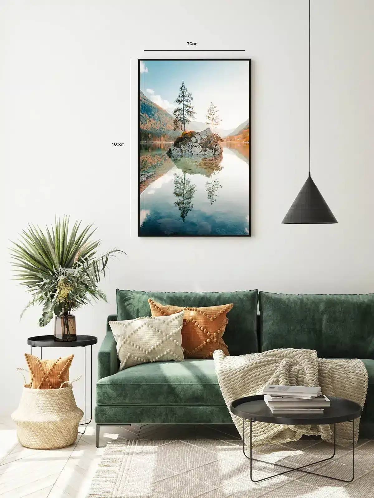 Efterårsø med Træer Plakat