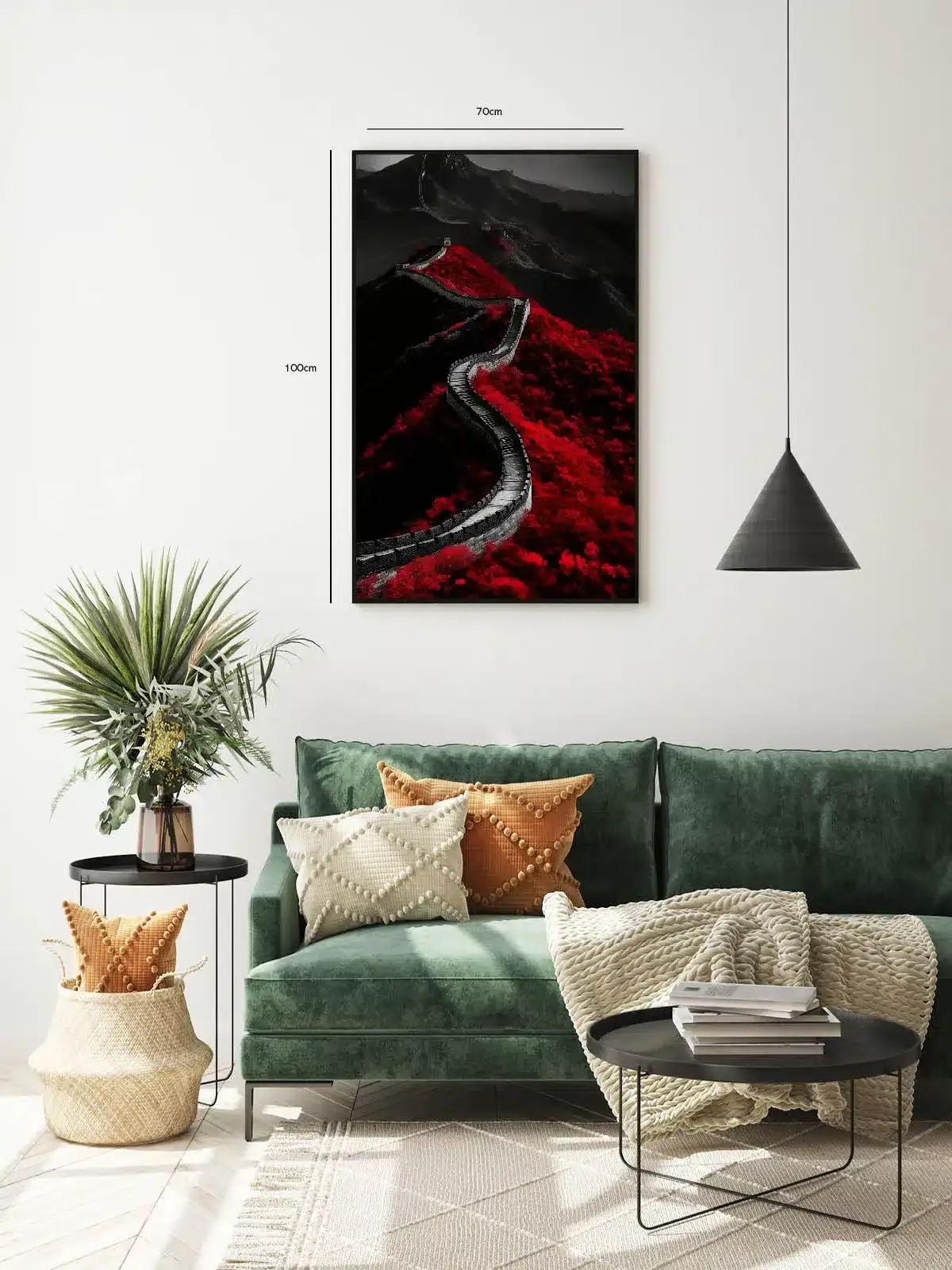 Bjergmur I Rødt Plakat