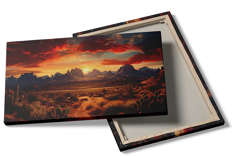 Ørkenlandskab Ved Solnedgang Plakat
