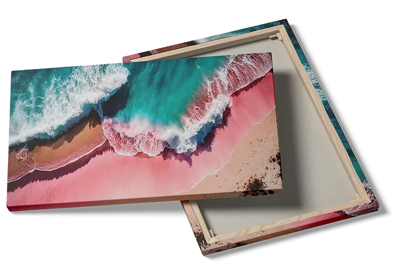 Lyserød Strandlinje Ovenfra Plakat