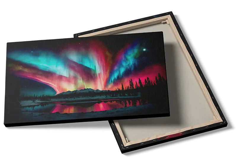 Nordlys Over Vinterlandskab Plakat