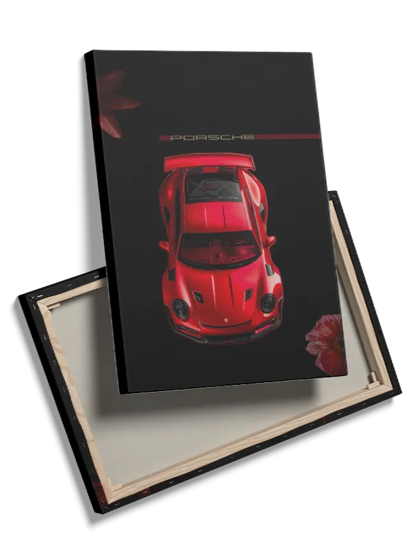 Rød Porsche Sportsvogn