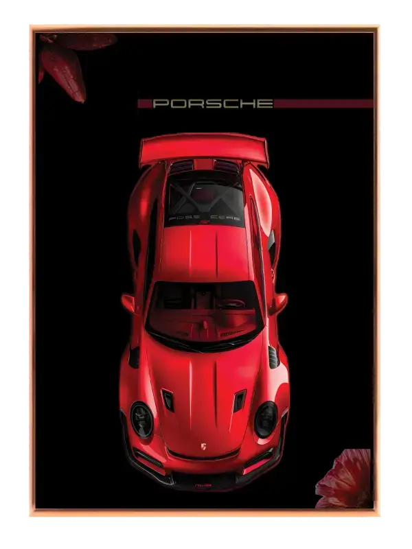 Rød Porsche Sportsvogn